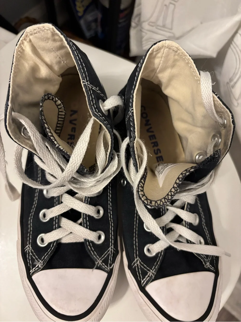 Converse Kids Black and White High-Top Canvas Sneakers